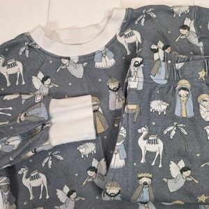 Holy‎ Pals Kids SZ 12 Nativity Christmas Pajama Set Blue/Gray 2022 Christian
